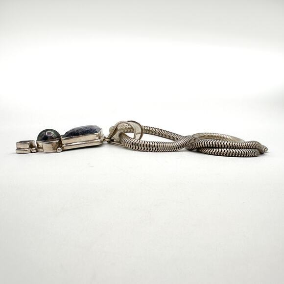 Multi Gem w Forstner Sterling Silver Choker Blue Goldstone Blck Pearl Amethyst - Picture 10 of 11